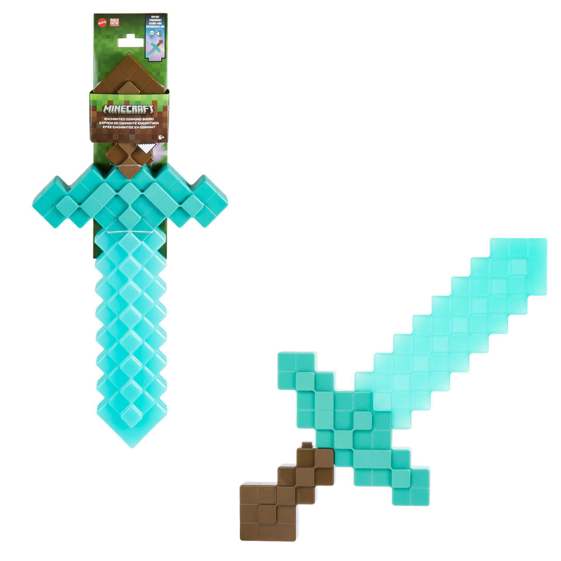 Minecraft Espada de diamante encantada con luces y sonidos juguetes