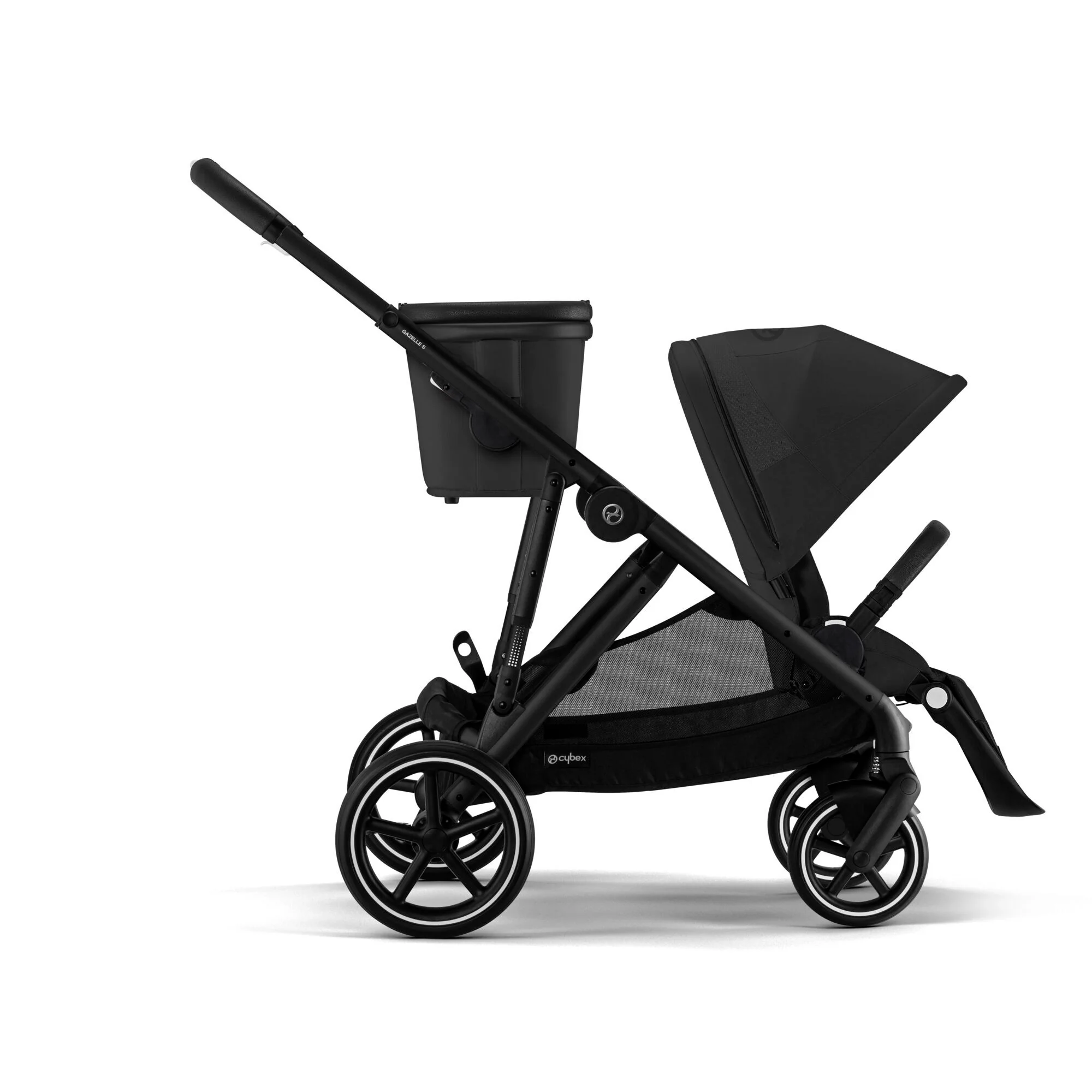 Cybex Travel System Coche GAZELLE BLK Moon Black con Silla Nido Aton S2 - Imagen 2